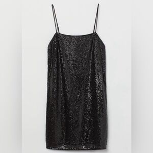 Banana Republic Shimmering Black Sequin Mini Dress Size 10 NWT Cocktail Formal